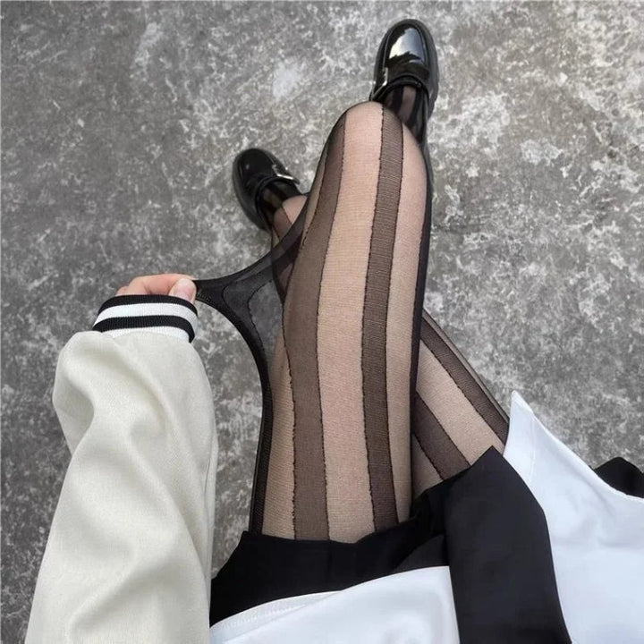 Women's tights with stripe pattern – Elegant, comfortable tights for versatile outfits