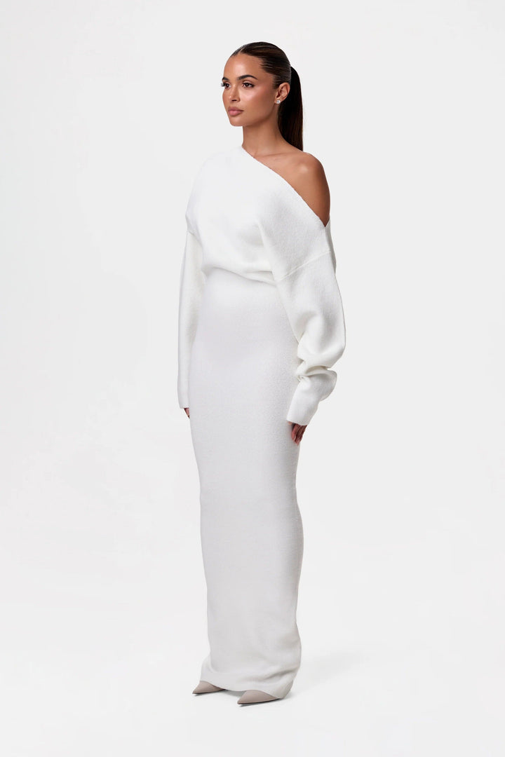 Women's Sweater Dress Drop Shoulder Style High-Quality Fibers