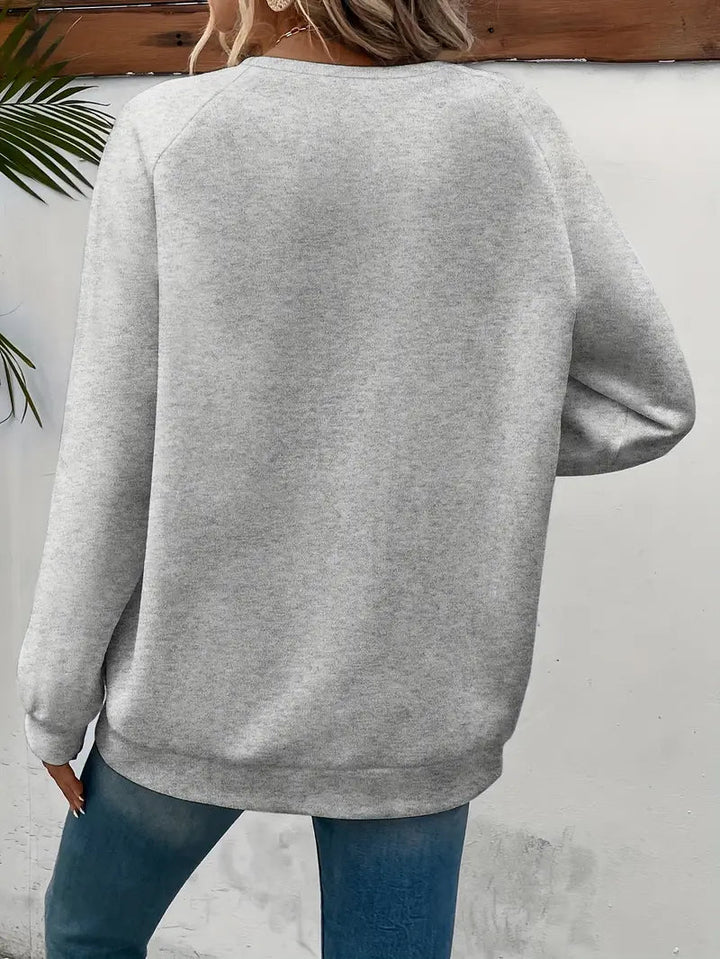 Sweatshirt pour femmes en coton avec motif en forme de cœur