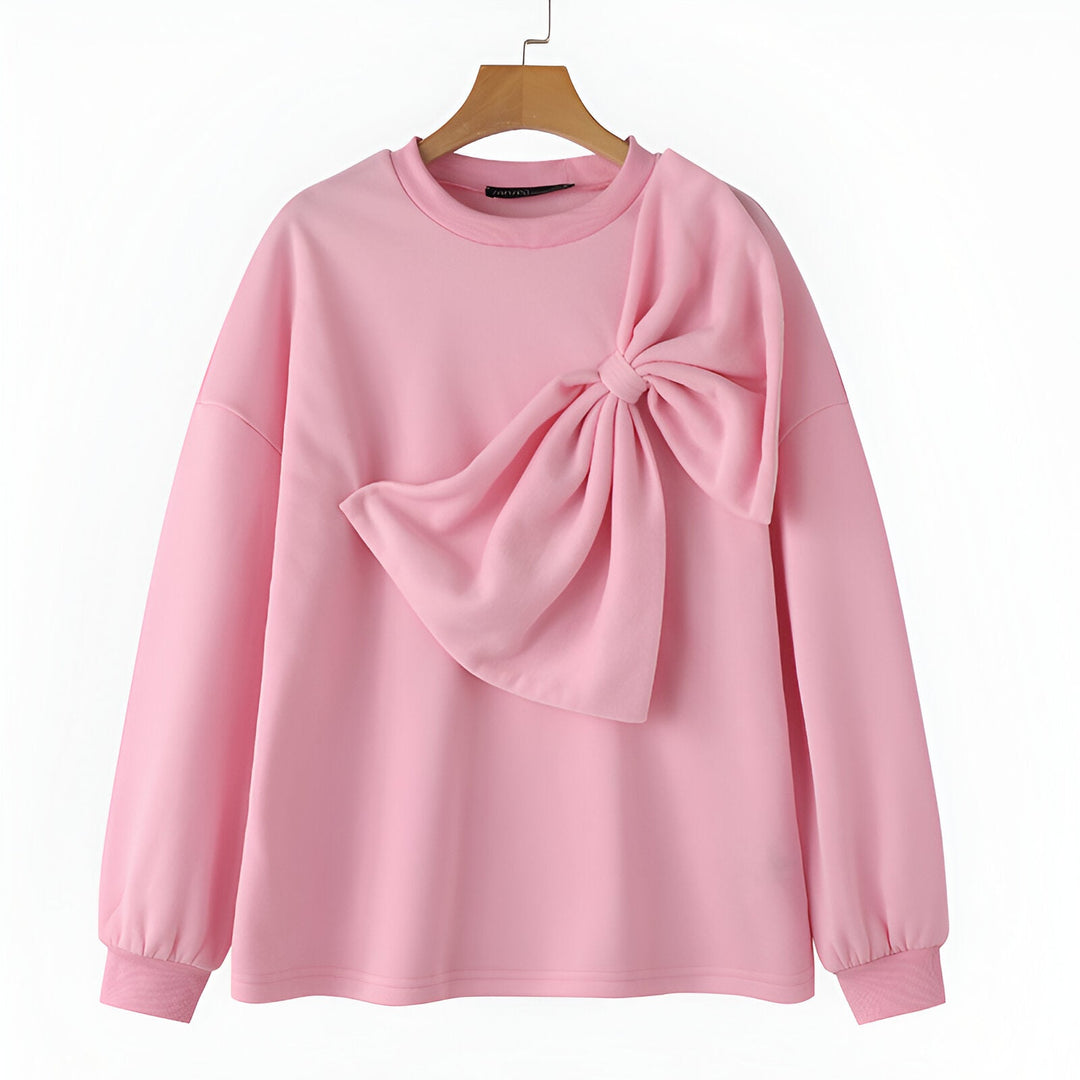 Damen Sweatshirt Baumwolle mit Bogendetails
