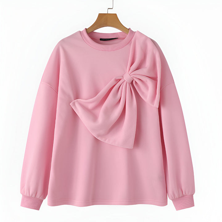Damen Sweatshirt Baumwolle mit Bogendetails