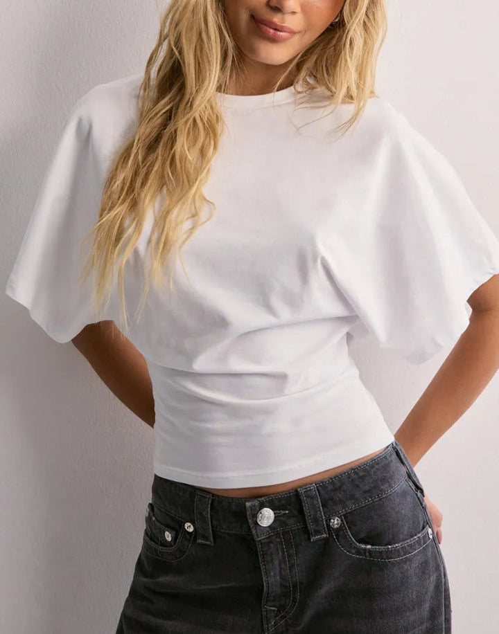 Women's T-Shirt with Wide Sleeves Made of High-Quality Cotton Blend