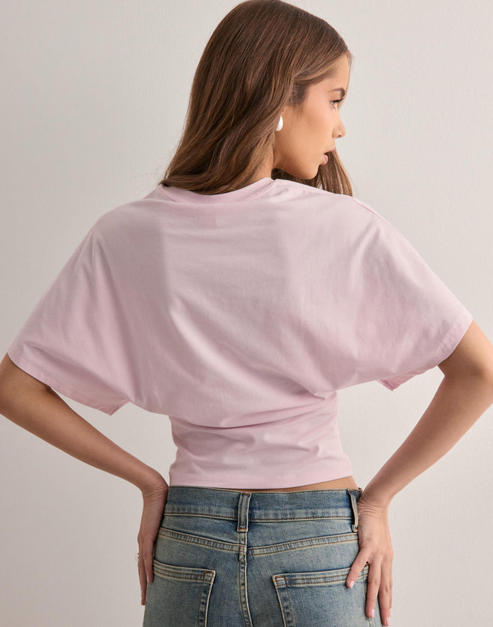 Women's T-Shirt with Wide Sleeves Made of High-Quality Cotton Blend