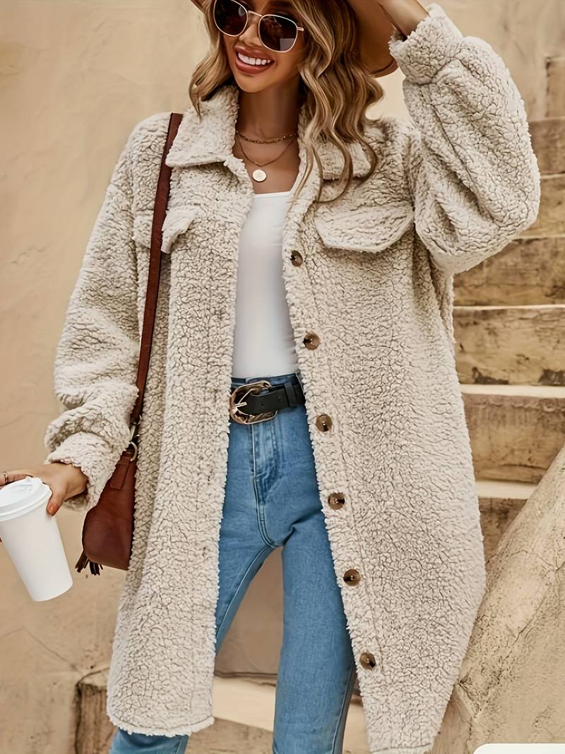 Manteau Teddy pour femmes Oversized Doux Hiver