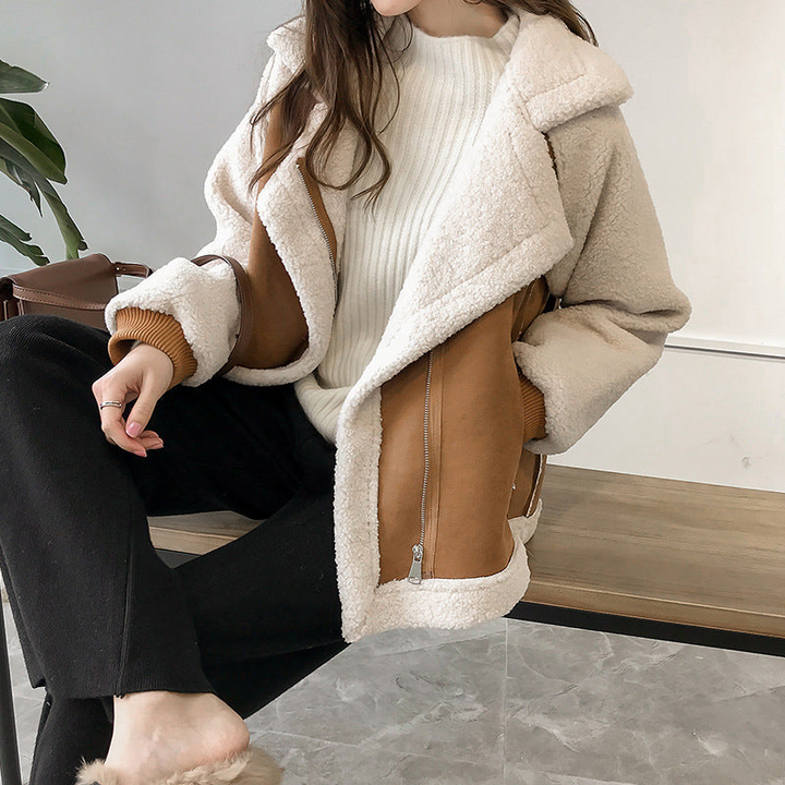 Damen Teddy-Mantel Winter Eleganter Stil Kuschelig Warm