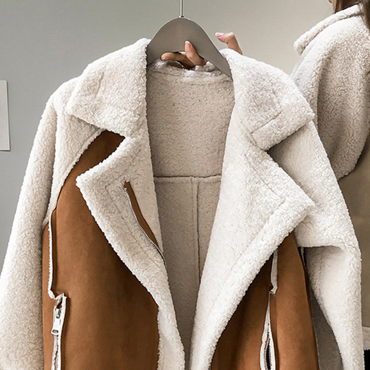 Damen Teddy-Mantel Winter Eleganter Stil Kuschelig Warm