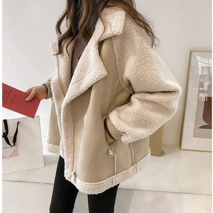 Damen Teddy-Mantel Winter Eleganter Stil Kuschelig Warm