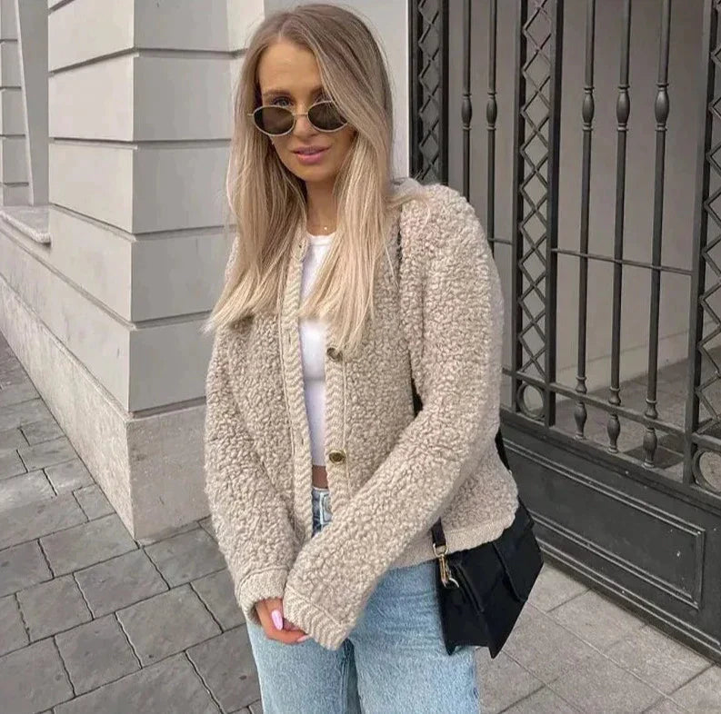 Manteau en teddy pour femmes Hiver Tissu de haute qualité Élégant