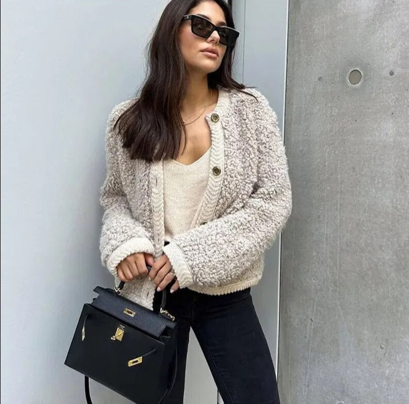 Manteau en teddy pour femmes Hiver Tissu de haute qualité Élégant
