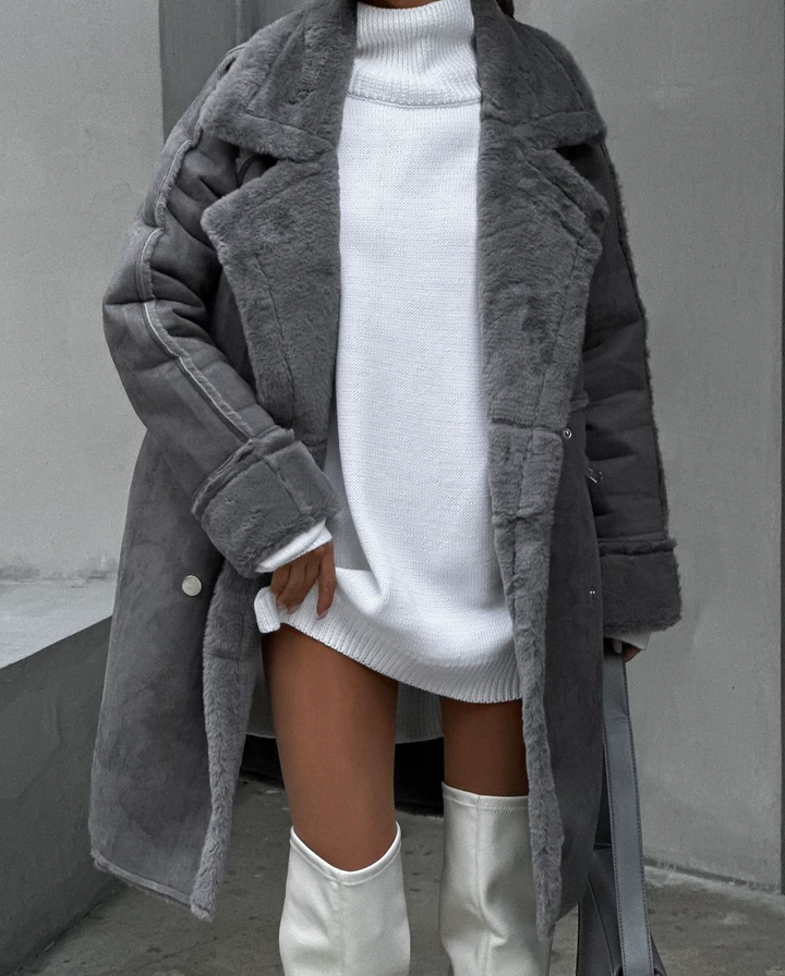 Manteau en Teddy pour femmes Tissu en Teddy de haute qualité Silhouette élégante Manteaux d'hiver pour femmes