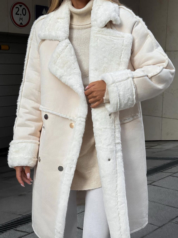 Manteau en Teddy pour femmes Tissu en Teddy de haute qualité Silhouette élégante Manteaux d'hiver pour femmes
