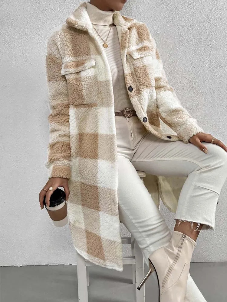 Damen Teddy Mantel Oversize Warm Winter Mäntel