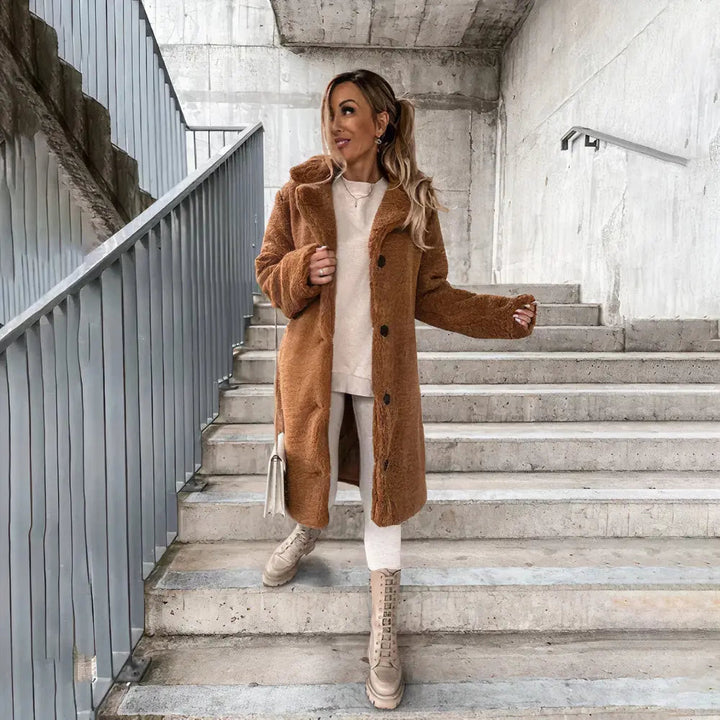 Damen Teddymantel Plüsch Elegant Mäntel Damen