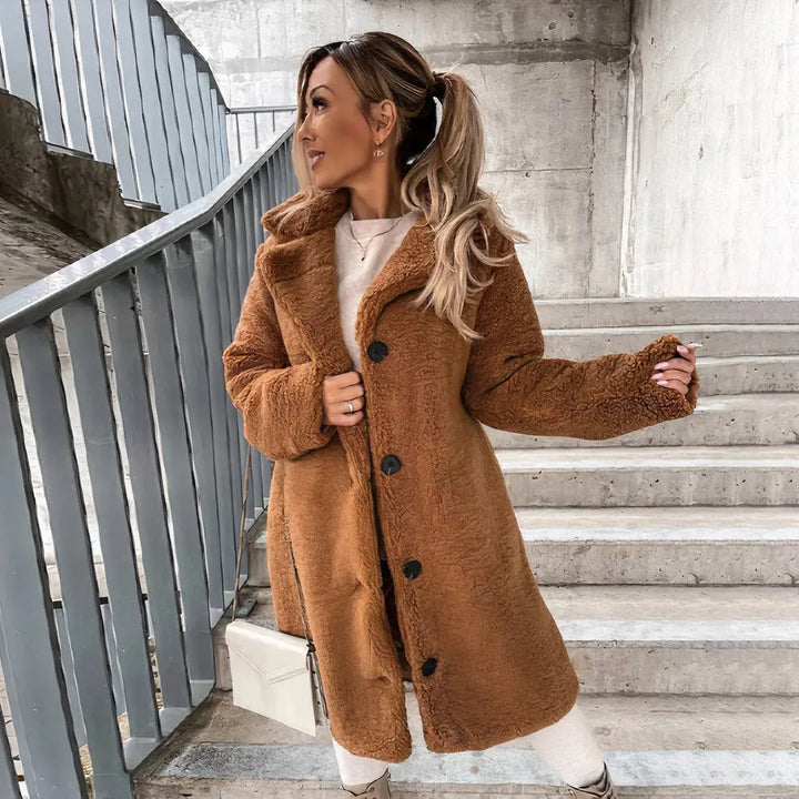 Damen Teddymantel Plüsch Elegant Mäntel Damen