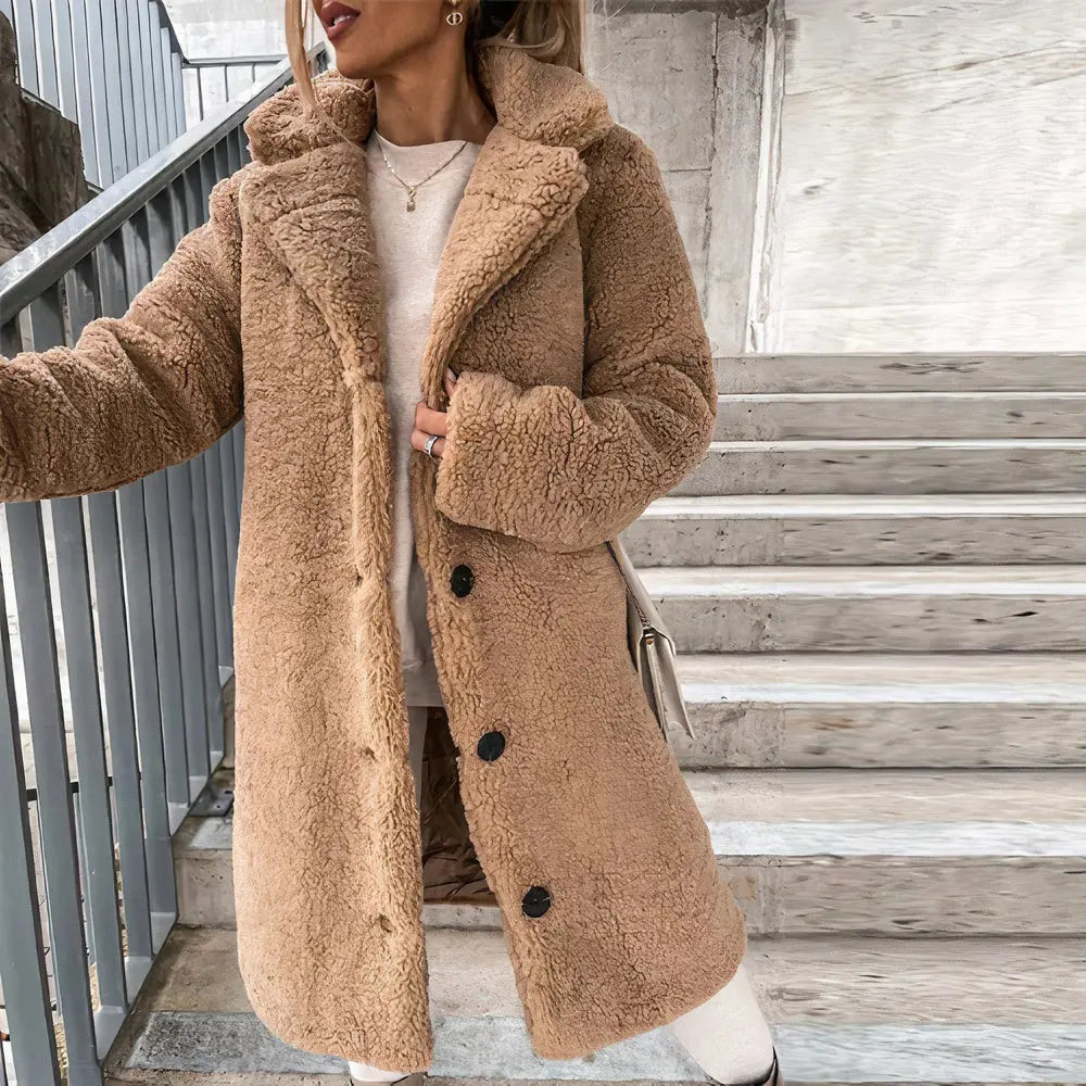 Damen Teddymantel Plüsch Elegant Mäntel Damen