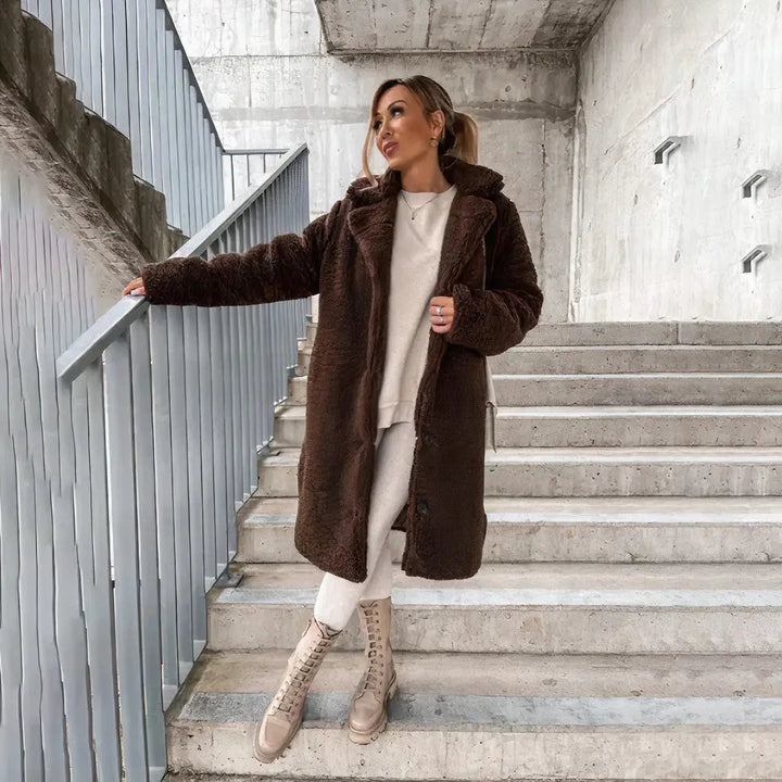 Damen Teddymantel Plüsch Elegant Mäntel Damen