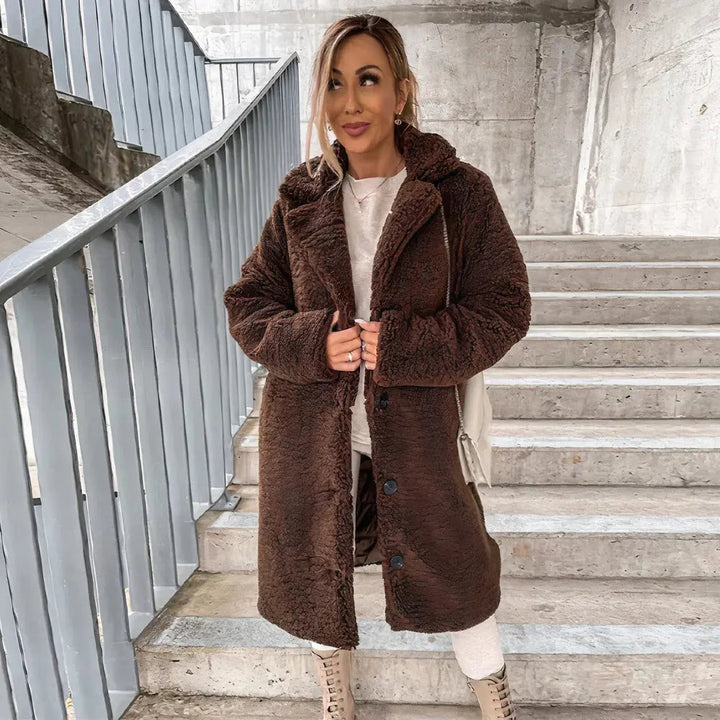 Damen Teddymantel Plüsch Elegant Mäntel Damen