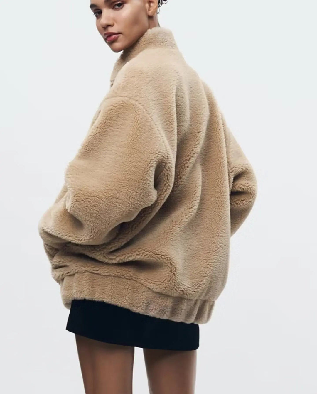 Damen Teddymantel Weich Oversized – Kuscheliger Mantel für Damen im Langen Stil