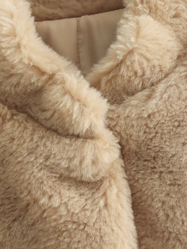 Damen Teddymantel Weich Oversized – Kuscheliger Mantel für Damen im Langen Stil