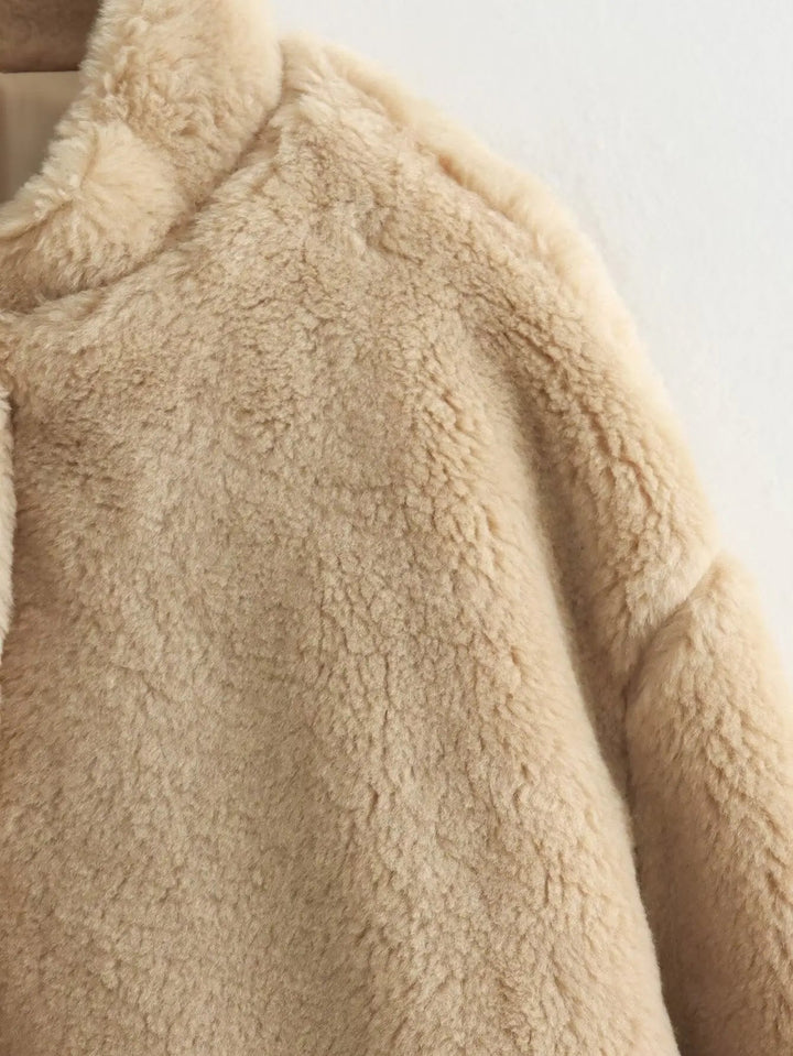 Damen Teddymantel Weich Oversized – Kuscheliger Mantel für Damen im Langen Stil