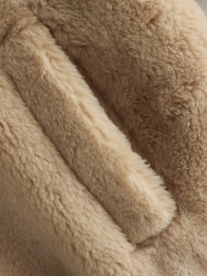 Damen Teddymantel Weich Oversized – Kuscheliger Mantel für Damen im Langen Stil