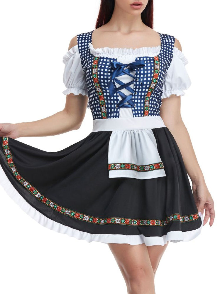 Women's traditional dress cotton classic with blouse and apron