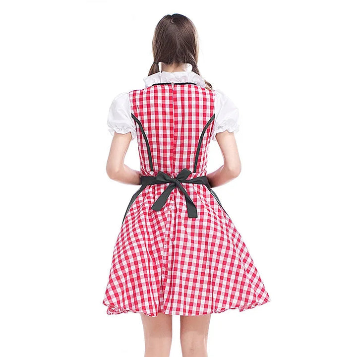 Women's traditional dress cotton with apron for Oktoberfest and festivities
