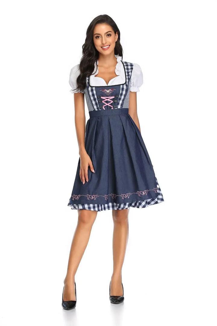 Women's traditional dress cotton with apron for Oktoberfest and festivities