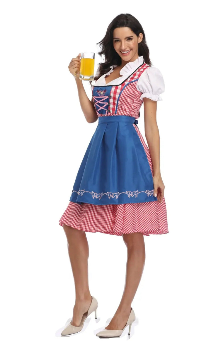 Women's traditional dress cotton with apron for Oktoberfest and festivities