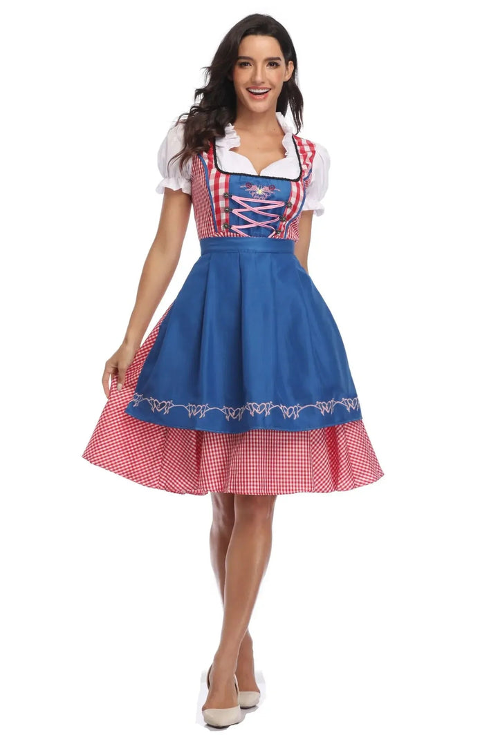 Women's traditional dress cotton with apron for Oktoberfest and festivities