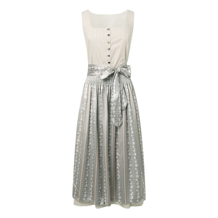 Women's traditional dress traditional fabric with ¾ sleeves and square neckline