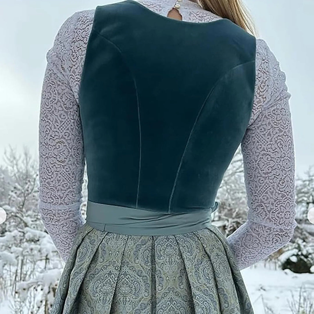 Damen Trachtenkleid Vintage Stil Hochwertiger Stoff für Oktoberfest