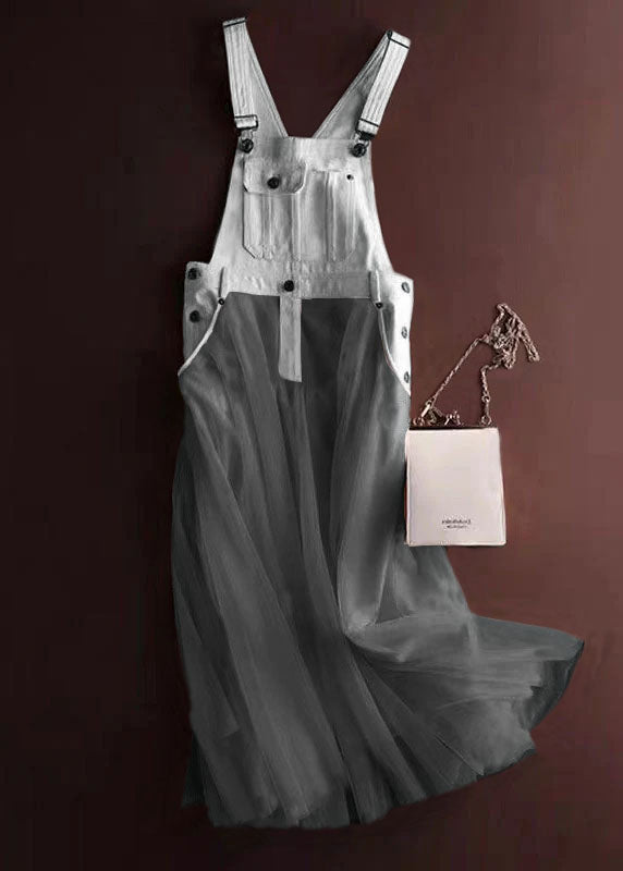 Damen Trägerkleid Denim Sommerkleider 5