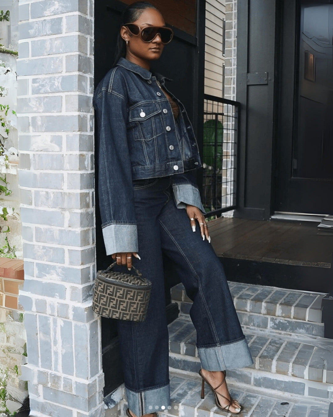 Women's Twin Set Denim Comfortable Elegant