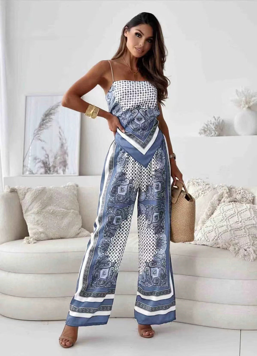 Damen Twinset Elegantes Zweiteiliges Set aus Weichem Stoff