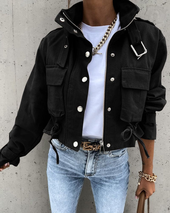 Women's transitional jacket high-quality fabric modern cut