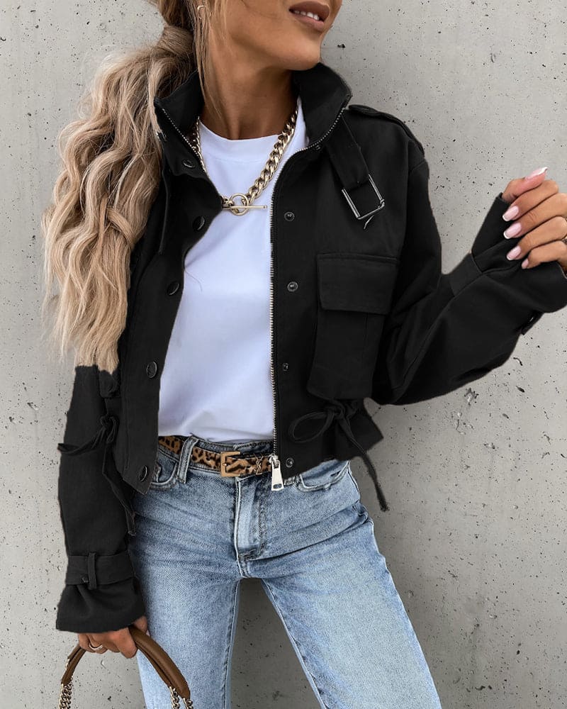 Women's transitional jacket high-quality fabric modern cut