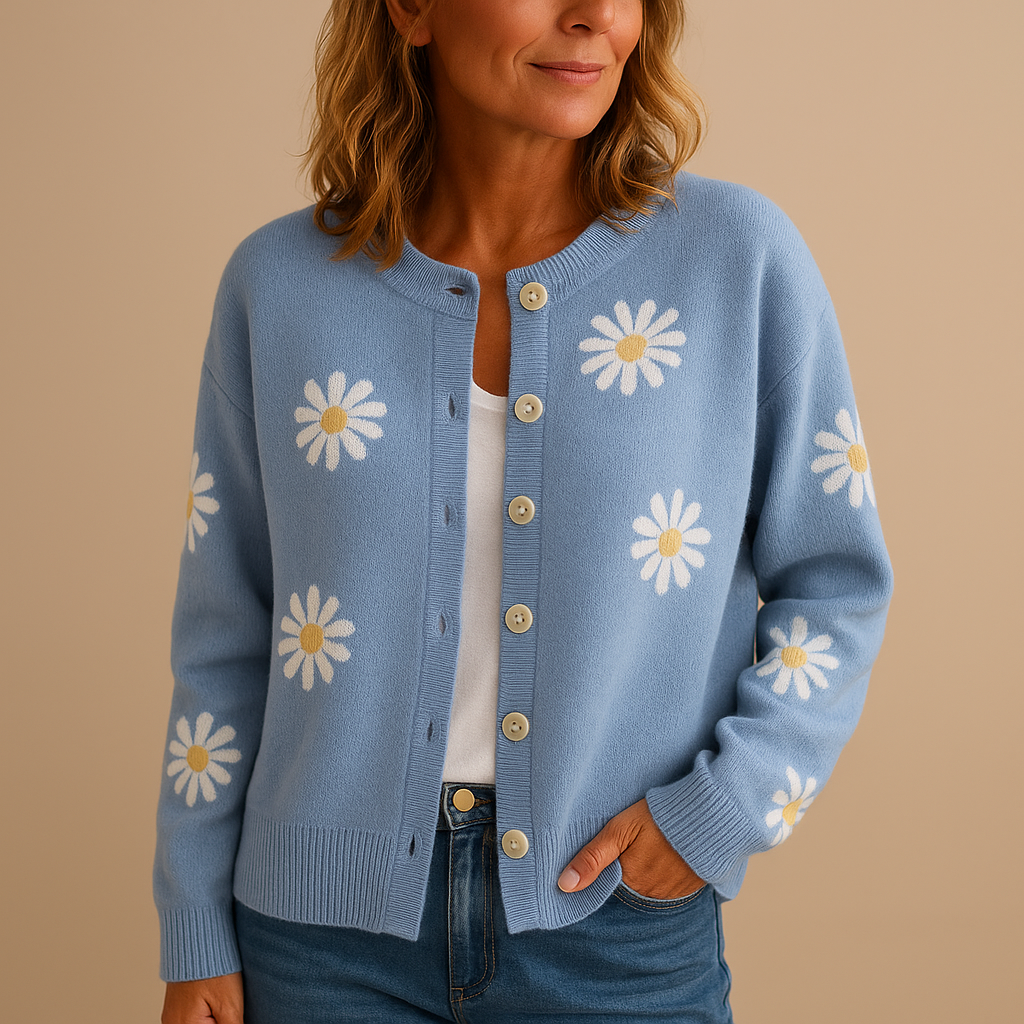 Women's Vest Knit Material Floral Pattern
