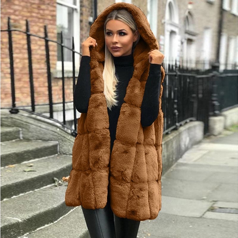 Gilet pour femmes Gilet à capuche Matériau chaud Style classique
