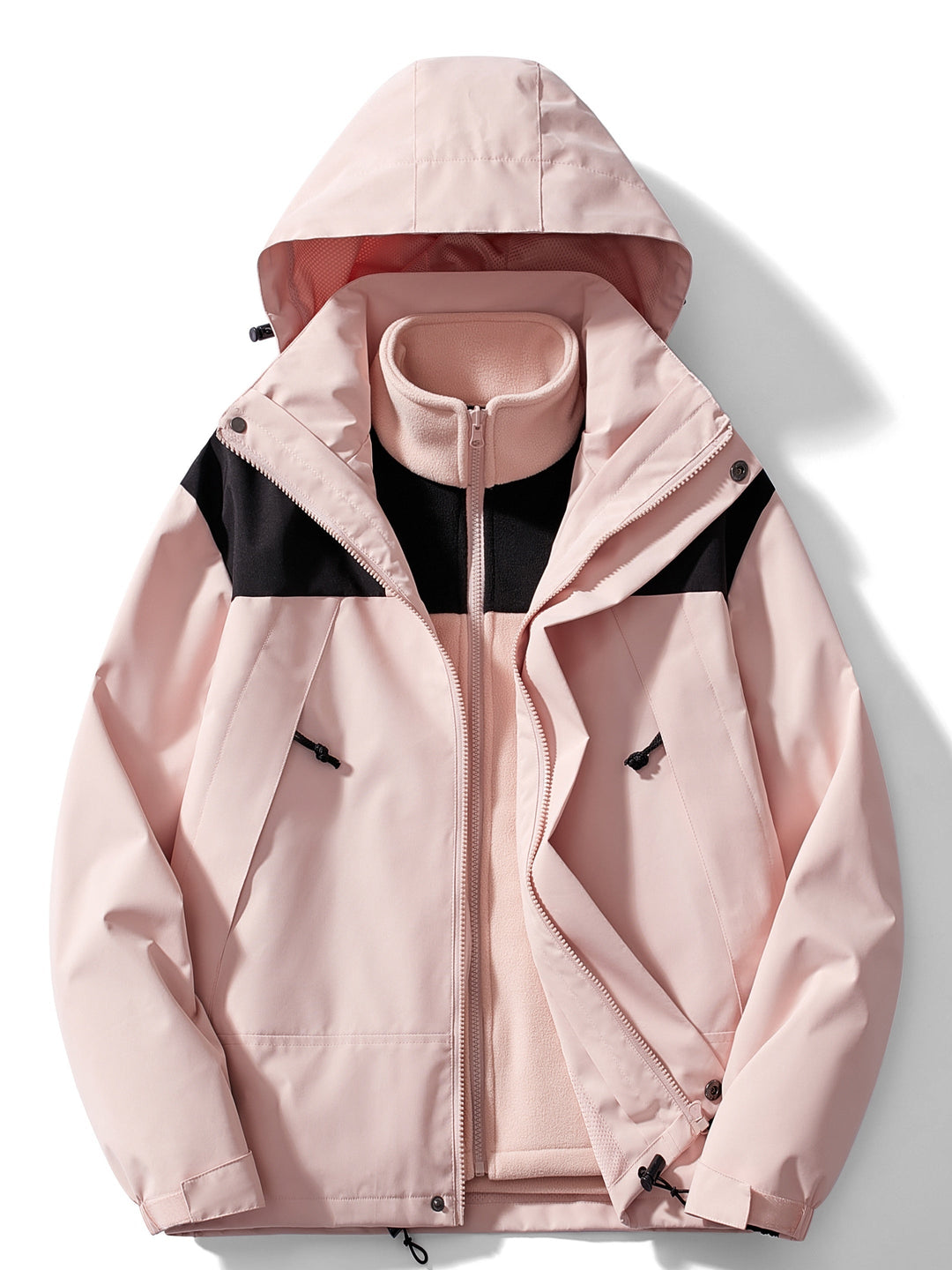Damen Winterjacke Fleece 3-in-1 mit Kapuze