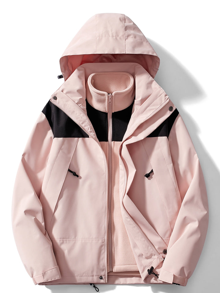 Damen Winterjacke Fleece 3-in-1 mit Kapuze