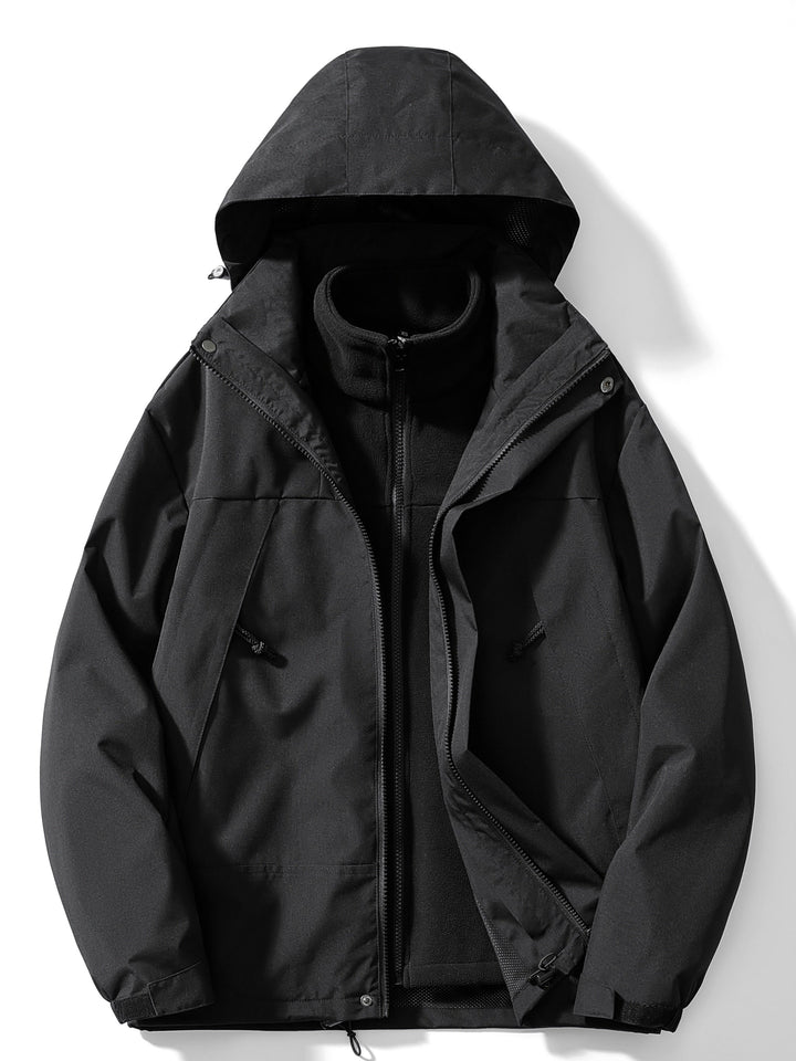 Damen Winterjacke Fleece 3-in-1 mit Kapuze