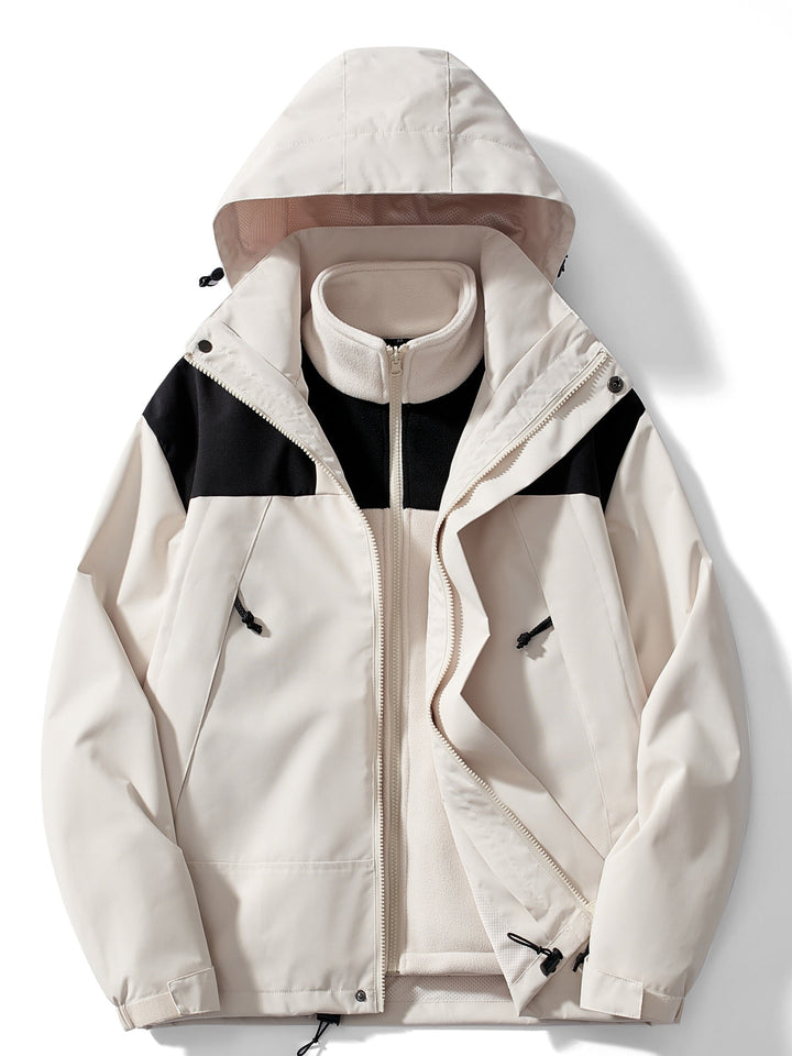 Damen Winterjacke Fleece 3-in-1 mit Kapuze