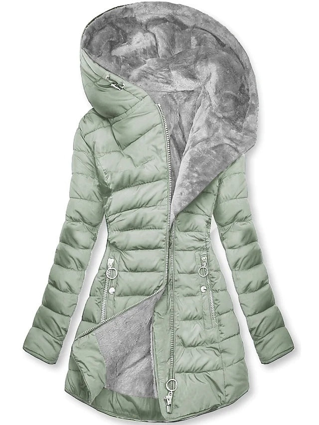 Damen Winterjacke Lange Schnitt Bequem