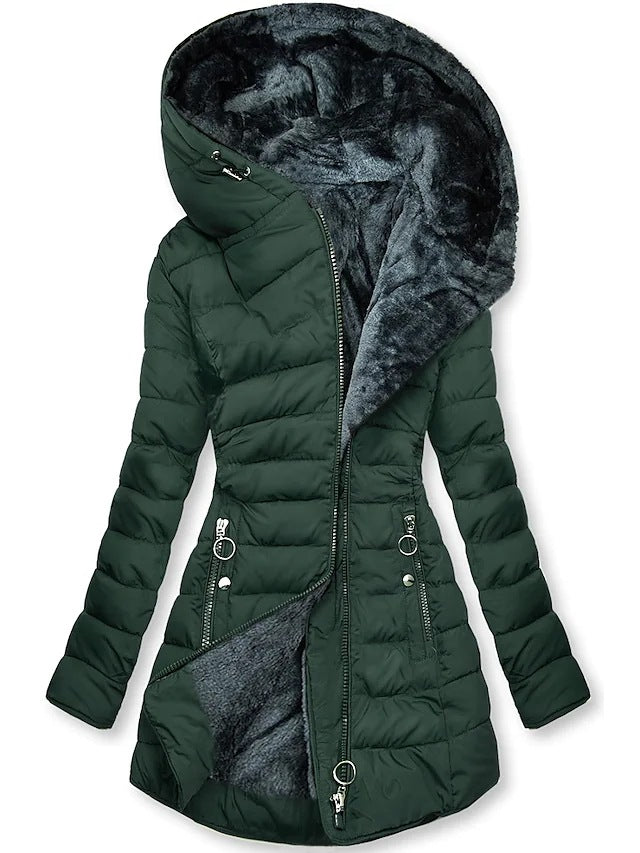 Damen Winterjacke Lange Schnitt Bequem