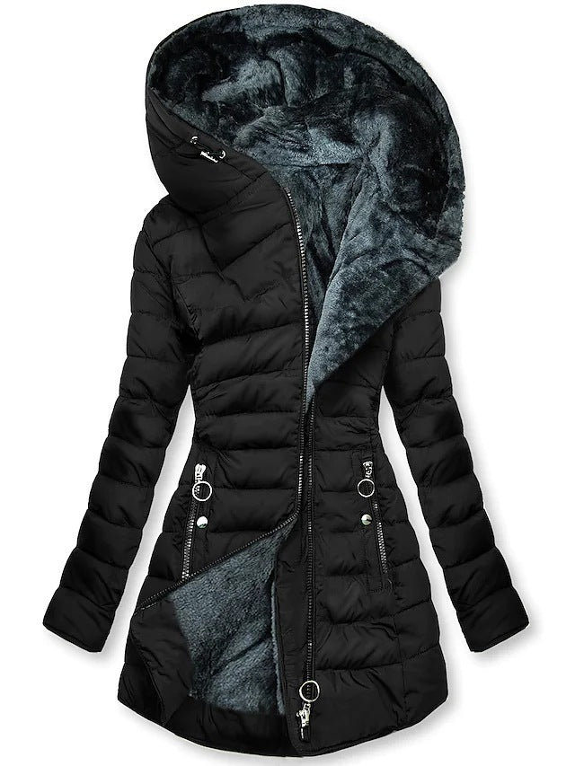 Damen Winterjacke Lange Schnitt Bequem