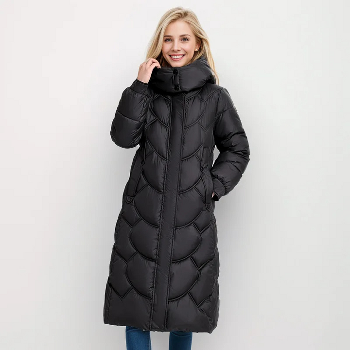 Damen Wintermantel Gesteppter Schnitt Neck Wrap
