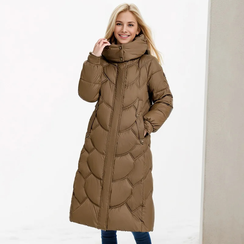 Damen Wintermantel Gesteppter Schnitt Neck Wrap