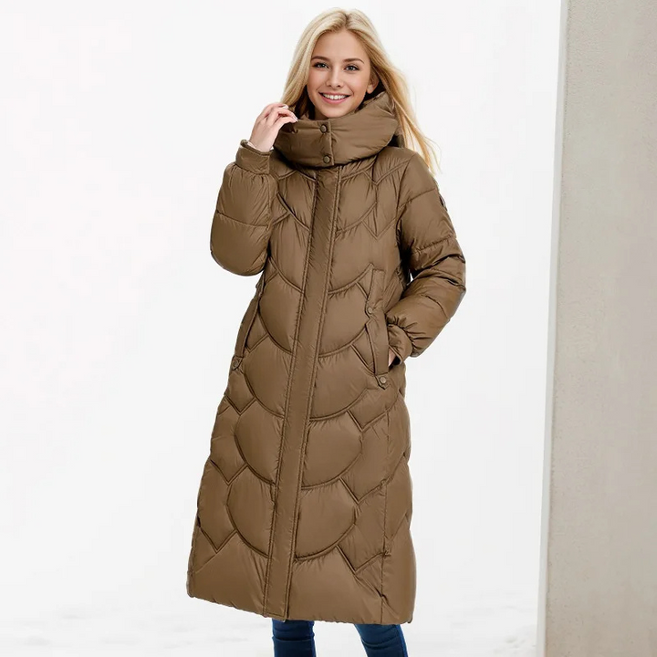 Damen Wintermantel Gesteppter Schnitt Neck Wrap