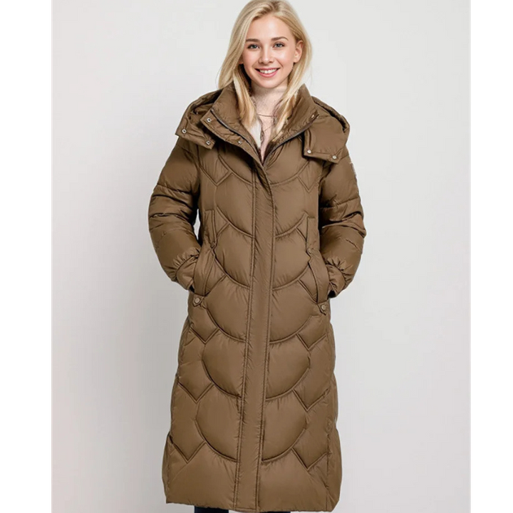 Damen Wintermantel Gesteppter Schnitt Neck Wrap